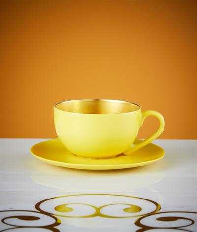 Desire Coffee Cup And Saucer in Yellow And Gold