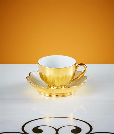Hoffmann Coffee Cup And Saucer in Gold