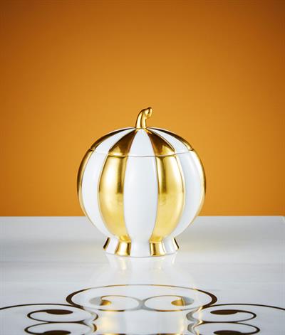 Hoffmann Sugar Bowl in White And Gold