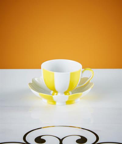 Hoffmann Coffee Cup And Saucer in Yellow And White