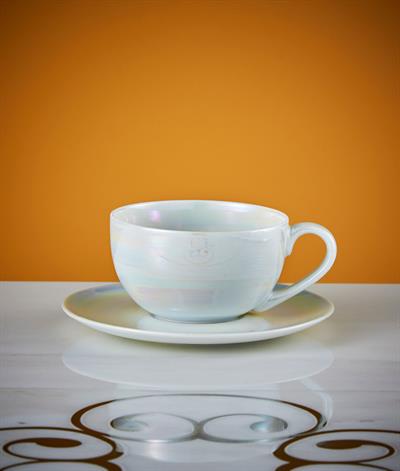 Rainbow Coffee Cup And Saucer in Pearl